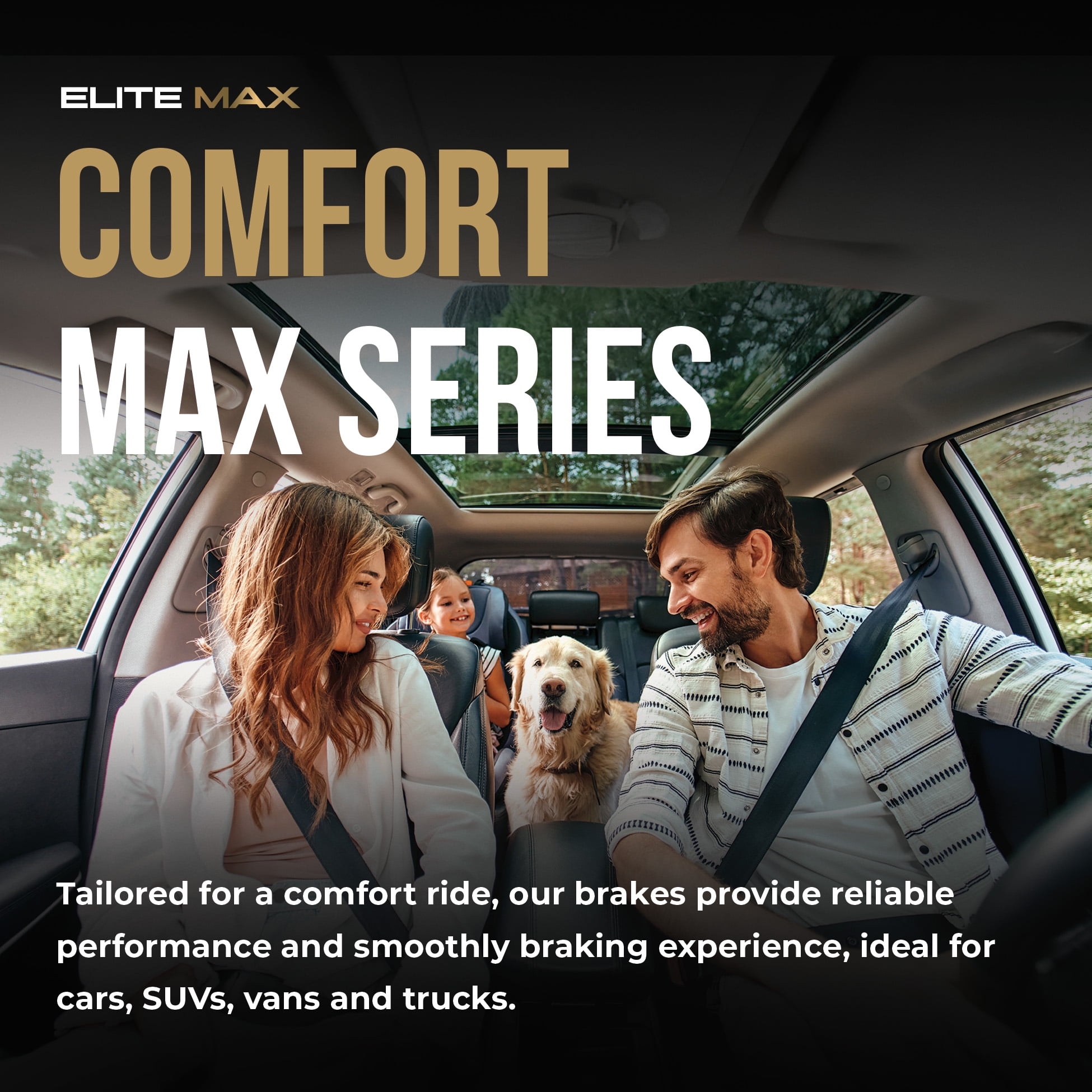 MAX Advanced Brakes - Front Brake Kit For 2013-2018 Hyundai Santa Fe Sport, 2014-2020 Kia Sorento | Carbon Ceramic Brake and Rotor Kit | Daily Driving Geomet Coated Brake Rotors
