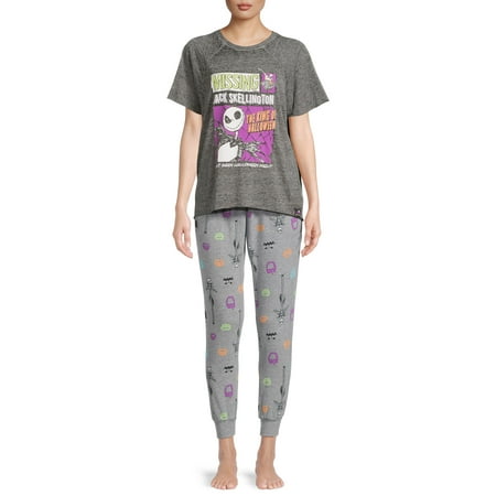 

Disney s Nightmare Before Christmas Women s and Women s Plus Sleep Shirt and Joggers 2-Piece Set