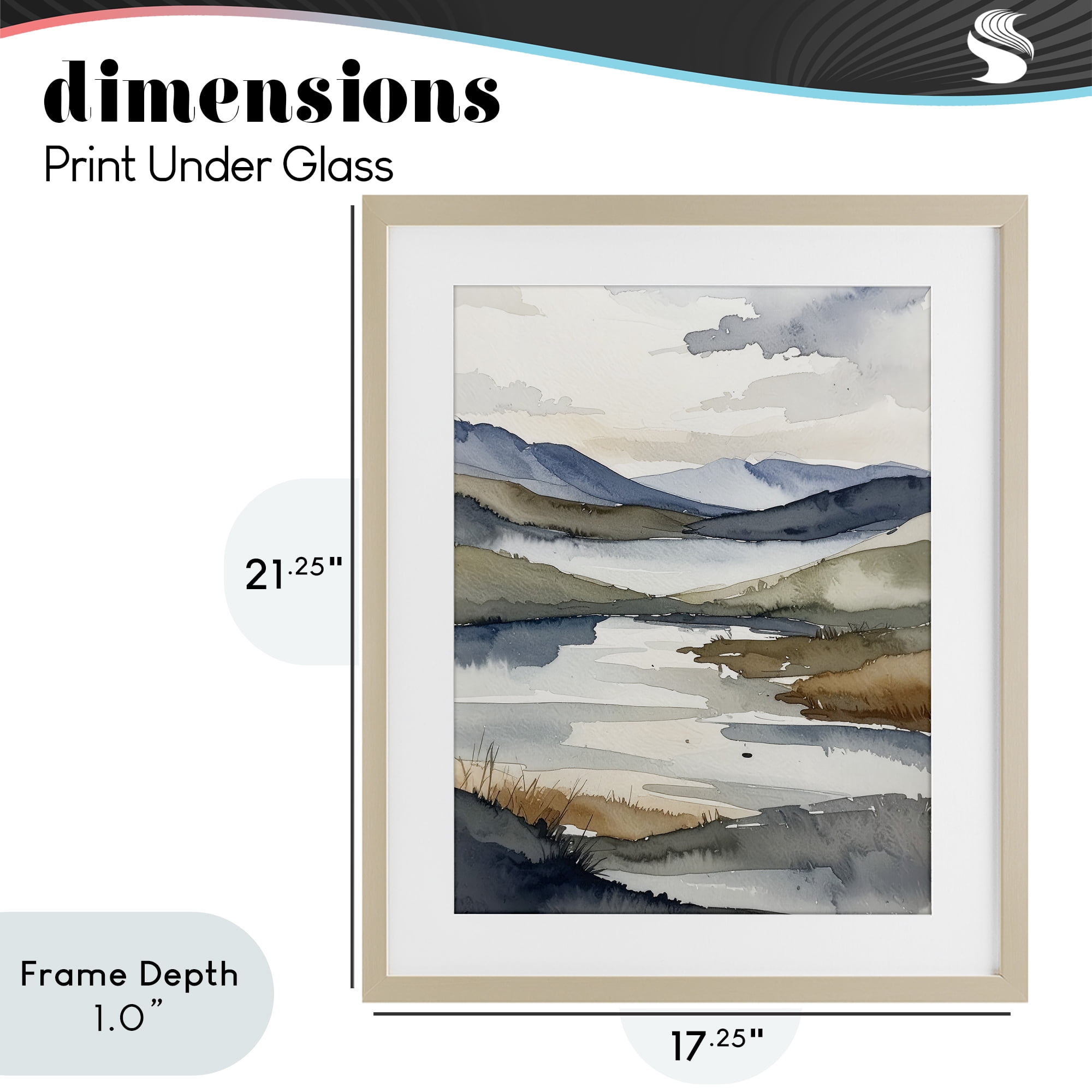 Stupell Industries Flow Of Water Pond Birch Framed Print Under Glass, design by Alonza Saunders
