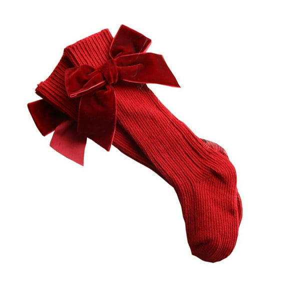 Homoyoyo Kids Red Knee Socks with Bow, Warm Winter Socks for Girls, Comfortable and Stylish Children’s Hosiery