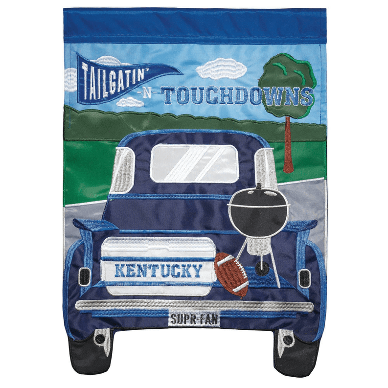 Magnolia Gardens M011178 13 x 18 in. Kentucky Tailgatin Applique Garden Flag
