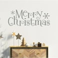 thumbnail image 5 of Merry Christmas Self Adhesive Decals Holiday Vinyl Lettering Wall Decal Sticker Snowflakes - Size: 12"H x 30"L - Color: Metallic Silver, 5 of 6