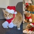thumbnail image 2 of Gorro de Papá Noel con bufanda para gato, gorro de Papá Noel para cachorro, conjunto de disfraz de Navidad para mascota, suministros para disfraces de fiesta de Navidad, 2 of 5