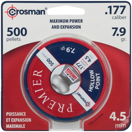 Crosman Premier Hollow Point 500 Pellets in a Tin. LHP77 Ammunition