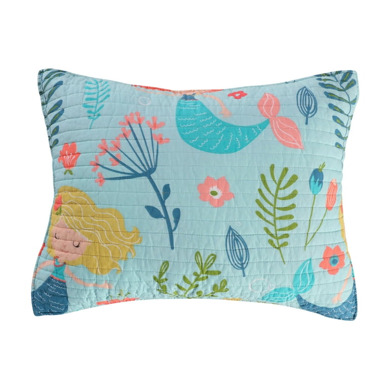 Turquoise and yellow throw pillows top