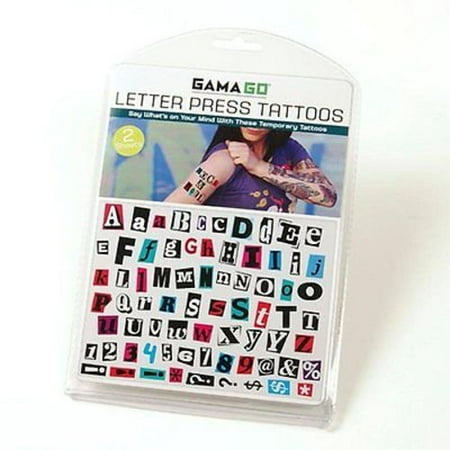 Gama-Go Letter Press Temporary Tattoos - Say What's on Your