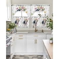 thumbnail image 4 of Spring Pig Swag Kitchen Curtains Sets for Windows 24 Inch Length, Butterfly Botanical Floral Summer Short Window Curtain Panels Swags Valances and Tiers 3 Piece Set for Cafe/Dining Room, 4 of 5