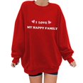 thumbnail image 1 of Gibobby Temperamento Pullover Top Moda de mujer Ocio Palabras de amor Impresión de amor Cuello redondo Manga larga Top suelto Suéter sin sombrero 8 (Rojo, S), 1 of 4