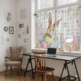 thumbnail image 5 of Easter Kitchen Curtains 54 Inch Length, Spring Rabbit Eggs Blooms Flowers Leaf Grey Plaid Tiers Curtains for Bathroom Bedroom Cafe, Light Filtering Small Window Treatment Drapes 2 Panels 42"Wx54"L, 5 of 8