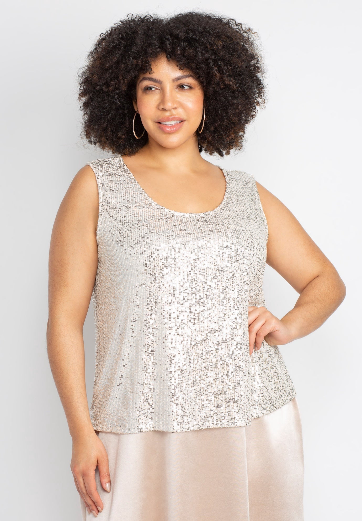 Catherines Women's Plus Size 2-Piece Sequin & Charmeuse Jacket Dress Set