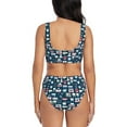 thumbnail image 3 of Kdxio Dental Seamless Print Women's 2 Piece High Waisted Wrap Spaghetti Strap Summer Swimsuit Bikini Set-X-Large, 3 of 7