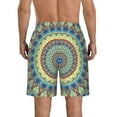 thumbnail image 3 of Kll Round Mandala1 Men'S Casual Summer Beach Shorts Hawaiian Shorts With Pockets-Xx-Large, 3 of 9