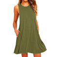 thumbnail image 2 of MSJUHEG Summer Dresses for Women 2024 Casual Dresses for Women Green Dress Sundresses for Women Beach Dress Polyester Green Xxl, 2 of 5