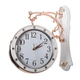 thumbnail image 3 of Reloj de pared de doble cara, silencioso, estilo rústico, fácil de leer, para colgar. Blanco, 3 of 9