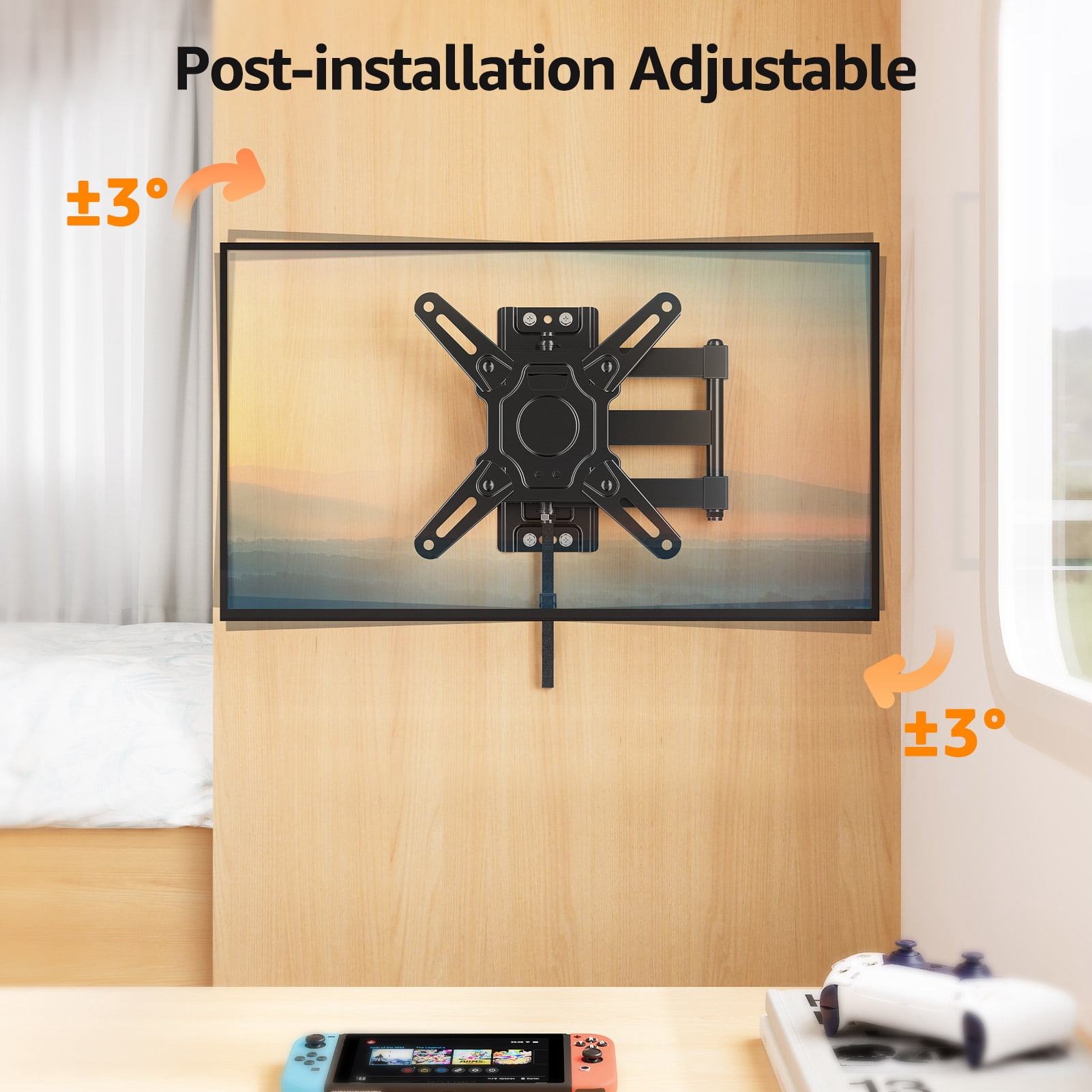 MOUNT PRO Full Motion Lockable RV TV Mount - Fits 13-43 Inch TVs, Max 33LBS, VESA 200x200mm - Perfect for Camper, Truck, Trailer, Marine Boat, Motor Home