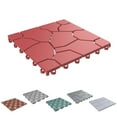 thumbnail image 5 of Pure Garden 6-Pack Polypropylene Interlocking Deck Tiles for Outdoors (Red), 5 of 8