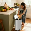 thumbnail image 6 of Trash Can for Kitchen, Stainless Steel Garbage Can with Soft-Close Lid, Removable Inner Bucket, Fingerprint-Proof Recycling Bin for Home Office Bedroom, 6 of 7