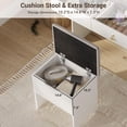 thumbnail image 2 of Yiwa Vanity Desk with LED Light Mirror and Charging Station - Spacious Tabletop with 2 Drawers and Open Shelf, Hidden Storage Stool, 3-Mode Adjustable LED Lighting, 2 of 6