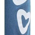 thumbnail image 5 of YUEHUA girls jeans size 6, Girls High Waist Straight Leg Denim Jeans With Heart Print Casual Comfort Stretch Pants For Kids And Toddlers Everyday Wear, 5 of 8