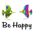 thumbnail image 2 of Fish Wall Decal Be happy Motivational Quote Vinyl Living Room Decor Adorable Quote Bedroom Decoration - Size: 20 In X 16 In, 2 of 5