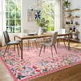 thumbnail image 4 of Wonnitar 5'x7' Floral Area Rugs for Living Room, Washable Rugs for Bedroom Stain Resistant Pink Vintage Throw Rugs for Dressing Room Home Office Room Sunroom Vanity Area, Soft Non Slip, 4 of 11