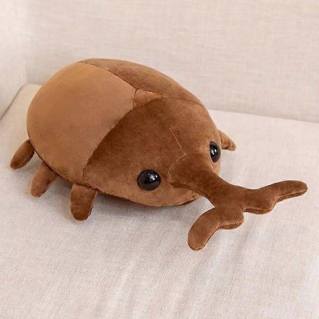 Peluche de insecto de simulación creativa de 50 cm/60 cm, muñeco de dibujos animados de peluche, almohada de escarabajo Kawaii, regalo de cumpleaños para niños y niñas, 50 cm, marrón, 50 cm, marrón
