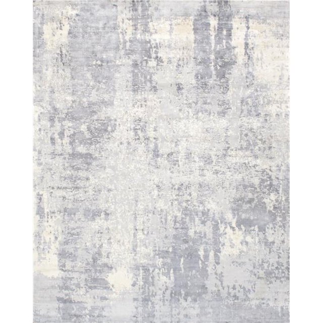 Pasargad Home PSH-25 5x8 5 x 8 ft. Mirage Collection Hand-Loomed Rectangle Silk Area Rug, Grey