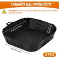 thumbnail image 2 of Silicona Moldes para Freidora de Aire, Accesorios para Freidora de Aire Reutilizable Antiadherente, 3pcs Silicona Cuadrada Bandeja, para Freidora de Aire Horno, Microondas, Baking, 2 of 4