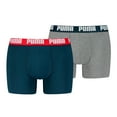 thumbnail image 1 of PUMA Men Boxer Trunks, 2-Pack - Everyday Basic Boxers 2P, Cotton Stretch, Solid Colour Blue/Grey M (Medium), 1 of 7
