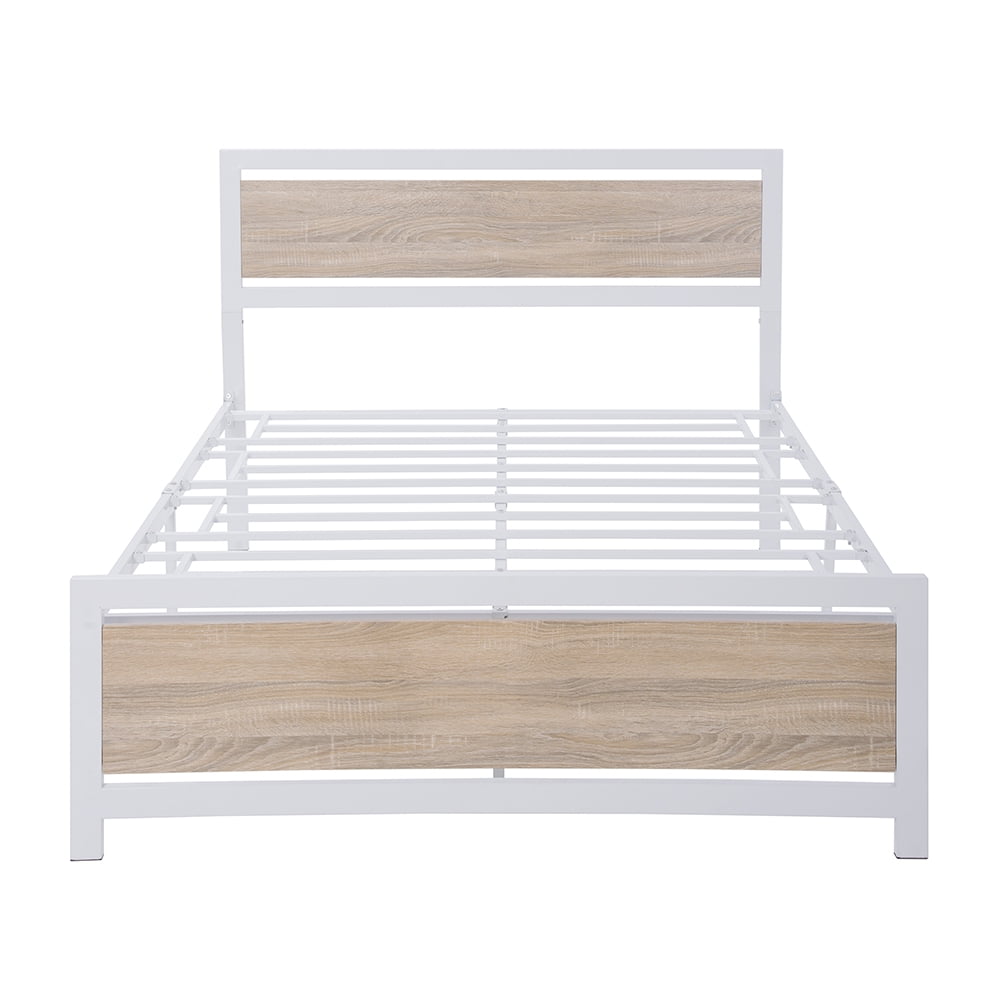 Lowestbest Classic Industrial Style Bed Frame, Metal and Wood Bed Frame with Headboard and Footboard, Full Lowestbest Classic Industrial Style Bed Frame, Metal and Wood Bed Frame with Headboard and Footboard, Full