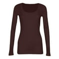 thumbnail image 3 of FrzhBrz Womens Long Sleeve Shirts Square Neck Slim Fitted T Shirt Stretchy Bodycon Basic Tee Tops, 3 of 4