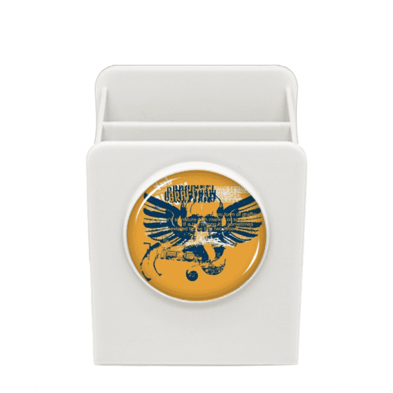 Blue Orange l Wings Graffiti Street Desk Pencil Holder Cup Pen Organizer