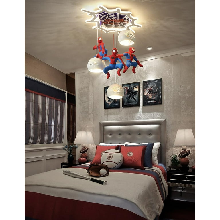 LED-plafondlamp, moderne kinderkroonluchter, Spider-Man babylampen for