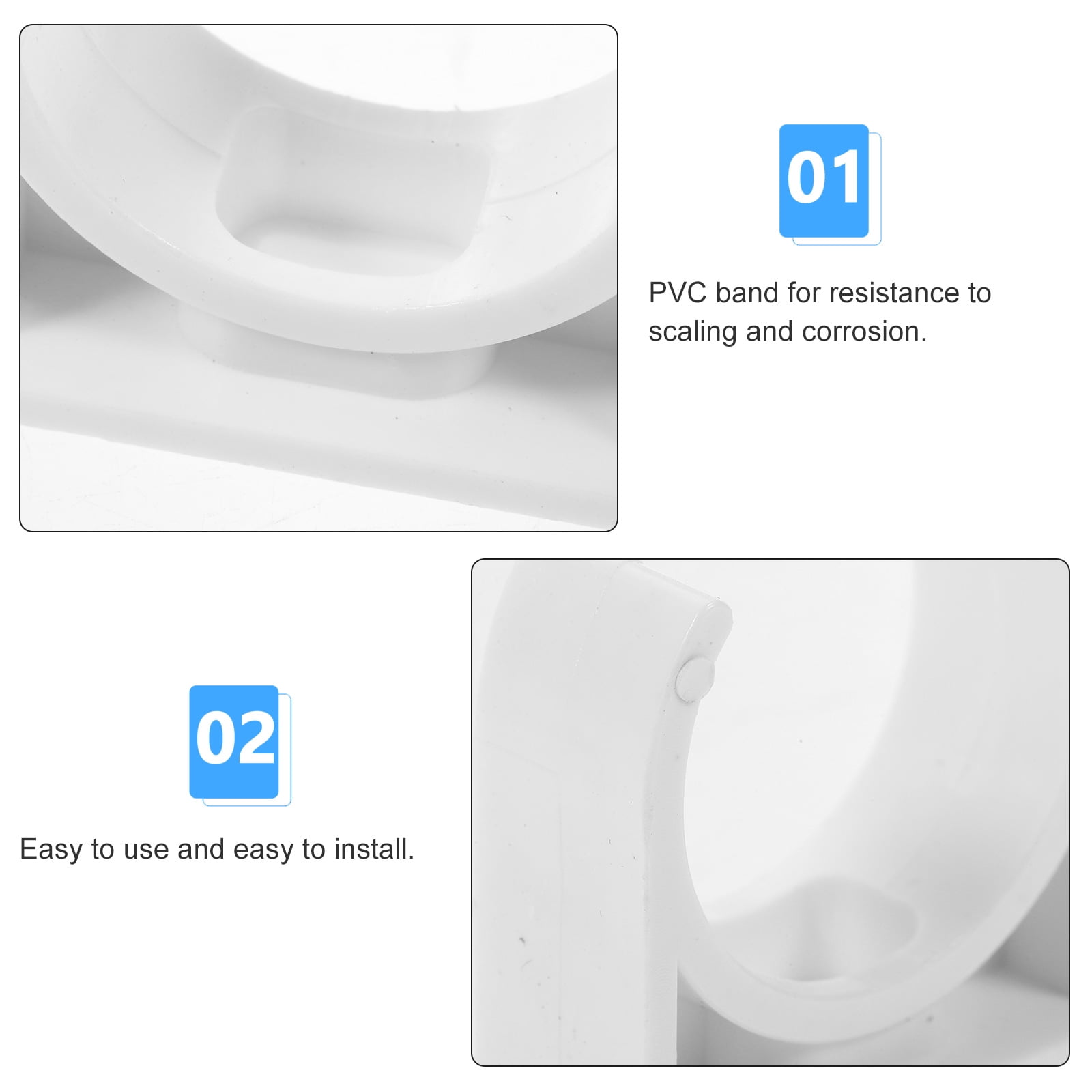 FRCOLOR  50 Pcs U-shaped Pipe Clamp Coupler Clamps Heavy Duty Fasten White