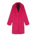 thumbnail image 3 of Kukoosong Women's Faux Fur Coats, Winter Warm Lapel Furry Mid-Length Jackets, Open Front Thick Outerwear Coats for Women, 3 of 7