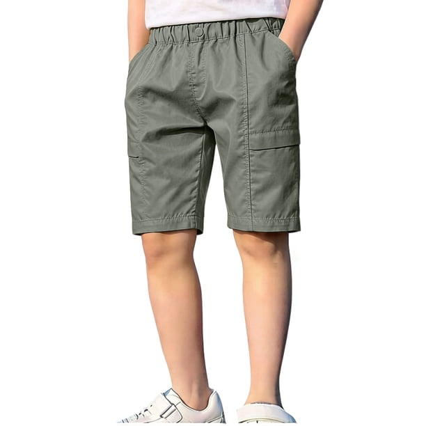 Pantalones de Natación para Niños Pequeños Verano Sólido Elástico Cintura Pantalones de Playa Bolsillo Pantalones Deportivos Casuales para Niños