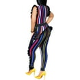 thumbnail image 3 of HLSOHJP Women's Africa Style Striped Jumpsuit Plus Size Romper Colorful Sleeveless Long Pants Ruffle Overalls Sexy Clubwear, 3 of 4