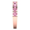 thumbnail image 4 of 1.53 ctw Wedding Band for Women - 14K Rose Gold Simulated Pink Diamond Stackable Eternity Ring, 4 of 6