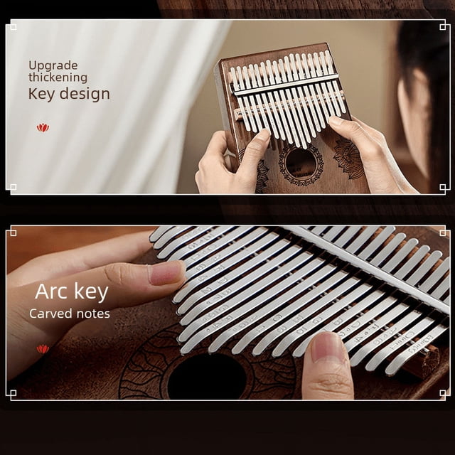 Piano de pulgar, piano de cristal, 17 notas, 21 notas, piano de pulgar acrílico, piano de dedo para niña