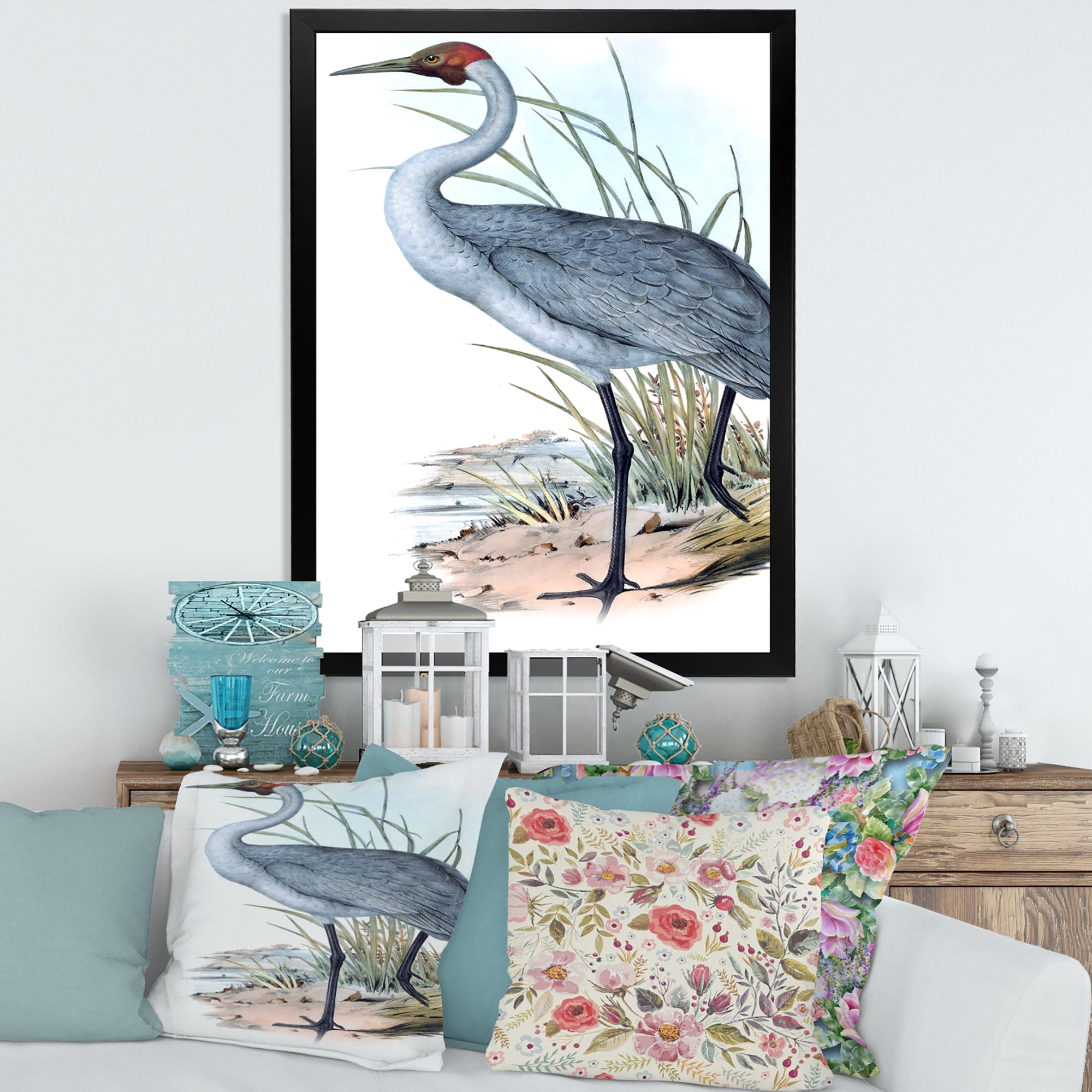 Designart 'Ancient Australian Birds V' Traditional Framed Art Print