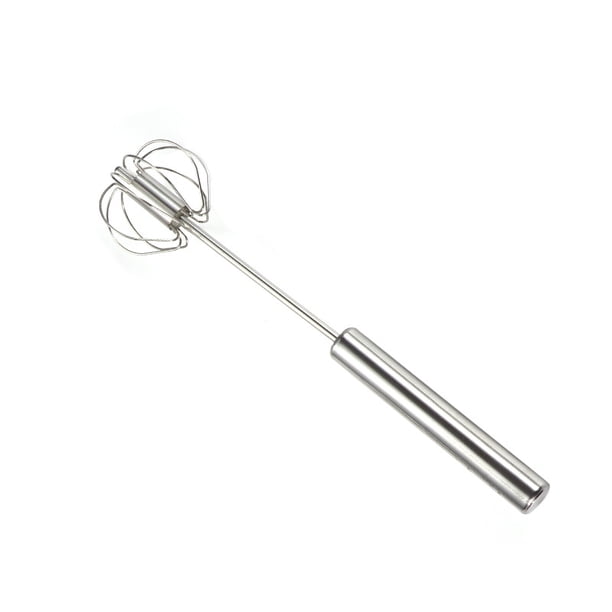 Batidor de huevos de acero inoxidable, codificador de huevos, batidor de mano, batidor de huevos semiautomático giratorio, le permite revolver fácilmente sin sentirse cansado, se usa para hacer crema JAMW Sencillez