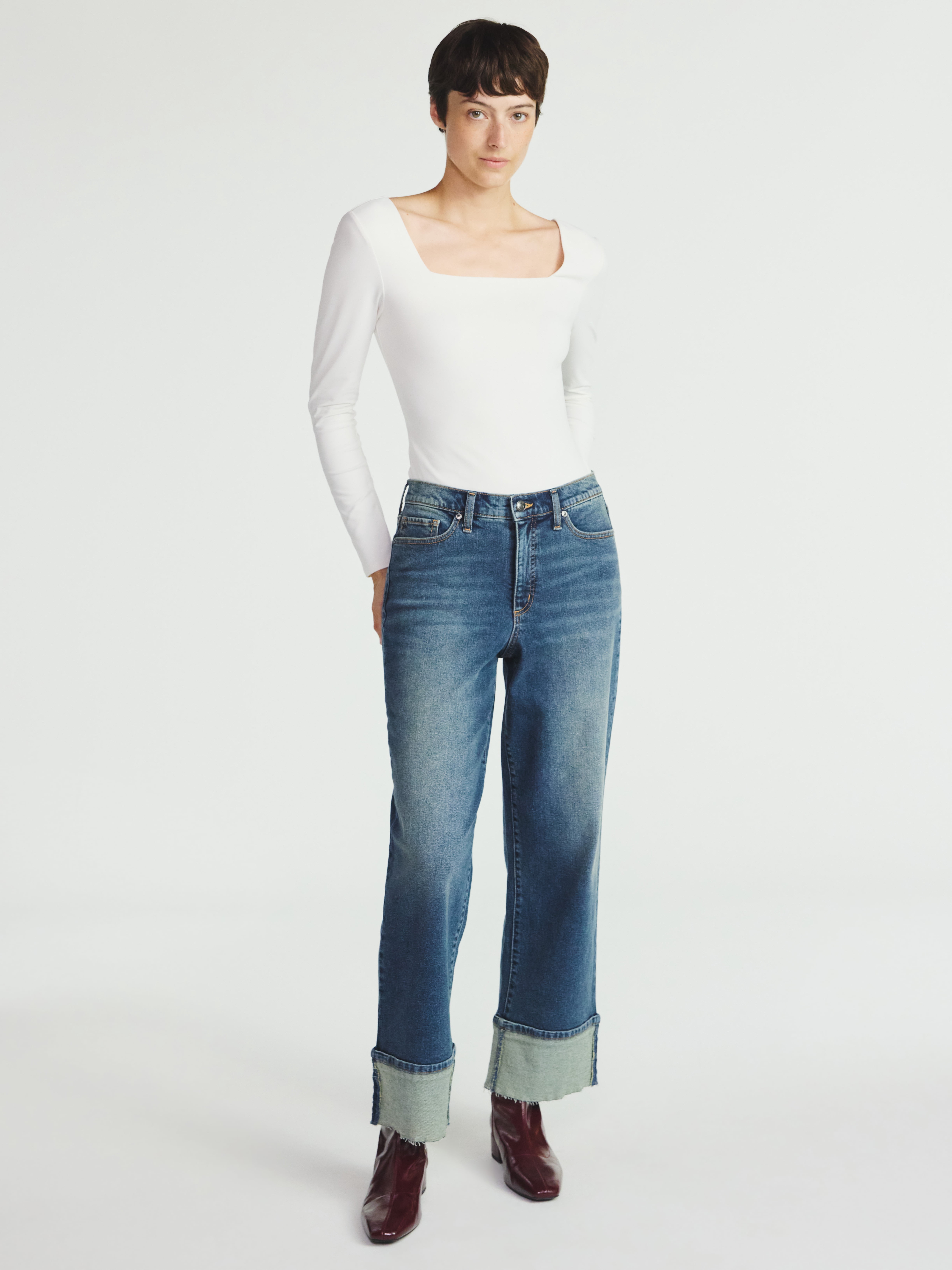 Scoop Women's and Women's Plus Benton Cuffed Ankle Jeans, 25", 27", and 29" Inseams, Sizes 0-26W