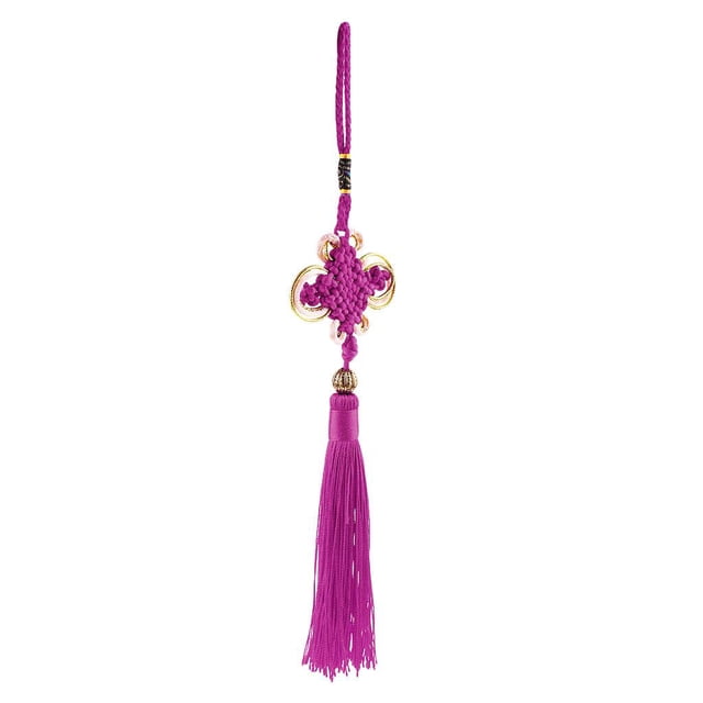 Nudo chino Feng Shui fortuna borla colgante regalo de la decoración del coche del hogar Púrpura Zulema Artesanías de decoración del hogar del nudo chino