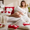 thumbnail image 5 of Romantic LOVE Embroidery Plush Heart Cushion Covers Soft Cozy Pillow Cases Perfect for Valentine’s Day Decor Living Room Pillow Covers (Pillow Insert Not Included), 5 of 6