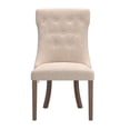 thumbnail image 4 of Weston Home Kirk Button Tufted Dining Chairs, Set of 2, Beige Linen, Brown Finish, 4 of 9