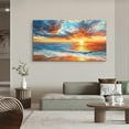thumbnail image 3 of Ocean Wall Art Beach Wall Art Sunset Glow Red Canvas art Framed wall art Painting For Livingroom Decor Office Bedroom Decoration, 3 of 7