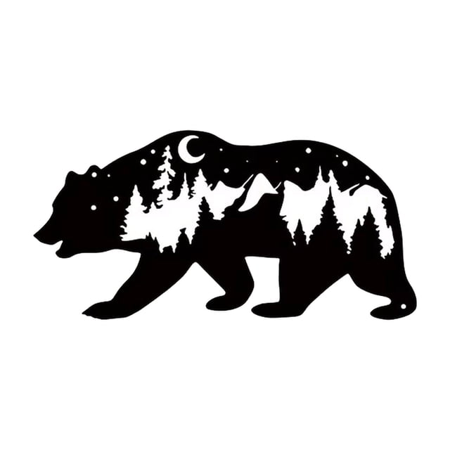 Arte de Pared de Oso Silueta Animal Ornamento Metálico Resistente Diseño Creativo Adecuado para Fiestas Salón Balcón Habitación Regalo Decoración Inte