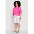thumbnail image 4 of Womens Plus Size Chic Boxy Button Front Short Sleeve Shirt, 4 of 5
