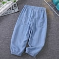 thumbnail image 4 of Ltctricy Boys Denim Pants Children Loose Jean Look like Wide Leg Pants Casual Lightweight Elastic Waist Trousers, 4 of 4