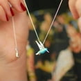 thumbnail image 2 of K-KED 925 Silver Bird Pendant Chain Necklace Women Turquoise Wedding Party Jewelry-#2, 2 of 7